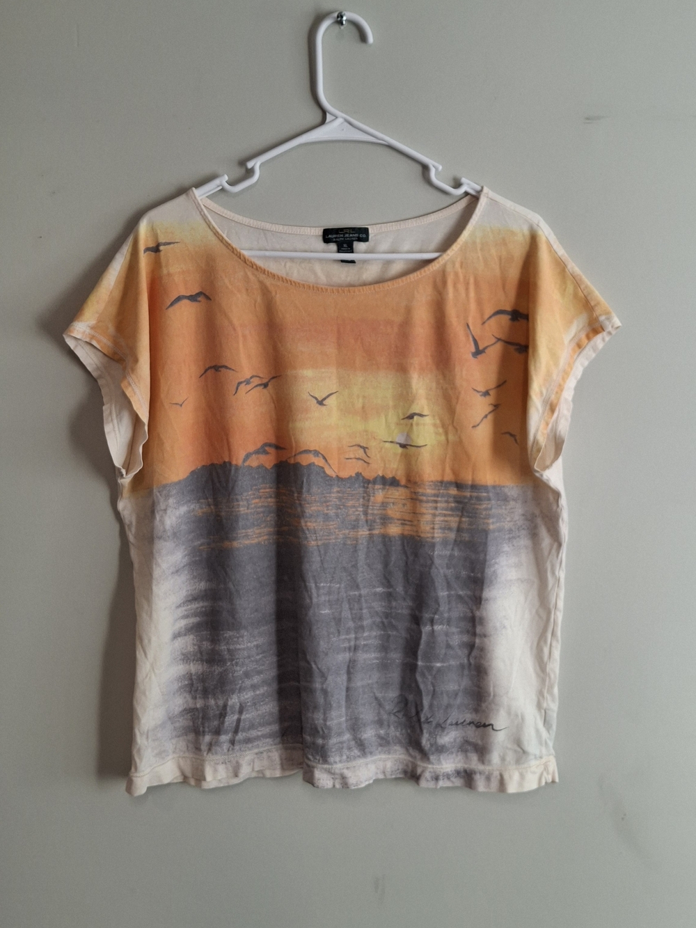 Ralph Lauren Orange Sunset Graphic Short Sleeve Tee